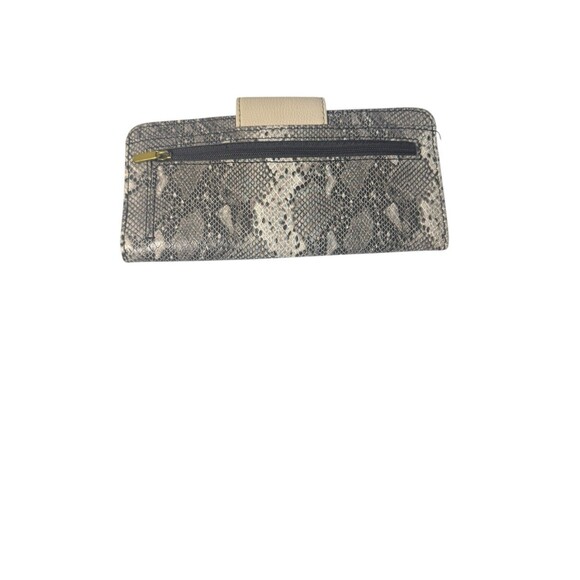 Fossil Madison Wallet Gray Leather Python Snake Clutch Organizer Fast Shipping - Picture 5 of 16